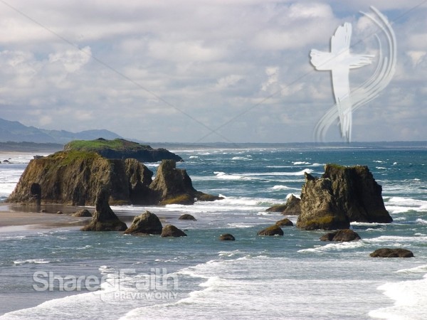 Peaceful Ocean and Cross | Christian Wallpaper