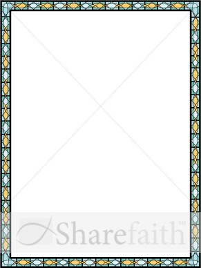 Orange and Blue Stained Glass 2 | Religious Borders