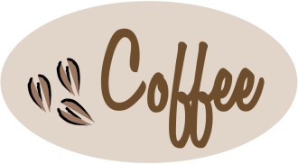 Coffee Sign in Oval Shape