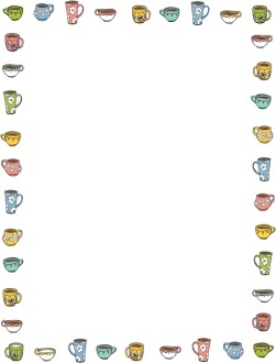 Tea and Coffee Cups in a Row