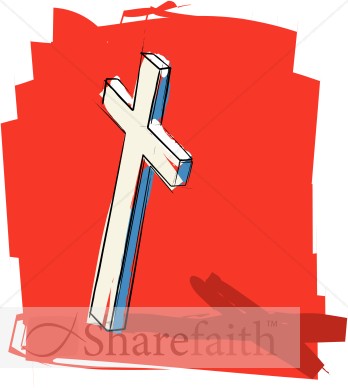 Rustic Cross on Red