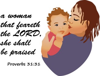 Woman and Baby with Proverb