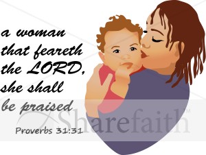 Woman and Baby with Proverb