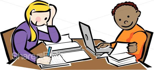Library Kids Studying