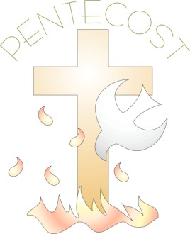 Pentecost with Cross and Fiery Dove