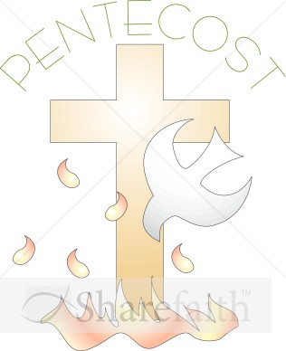 Pentecost with Cross and Fiery Dove