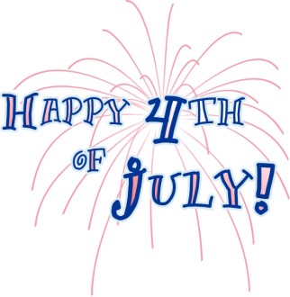 Happy 4th of July Wordart with Fireworks