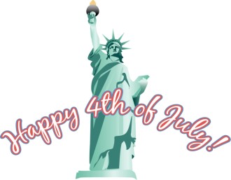 4th of July wordart Statue of Liberty