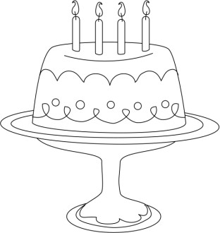 Stylized Line Art Cake on Platter