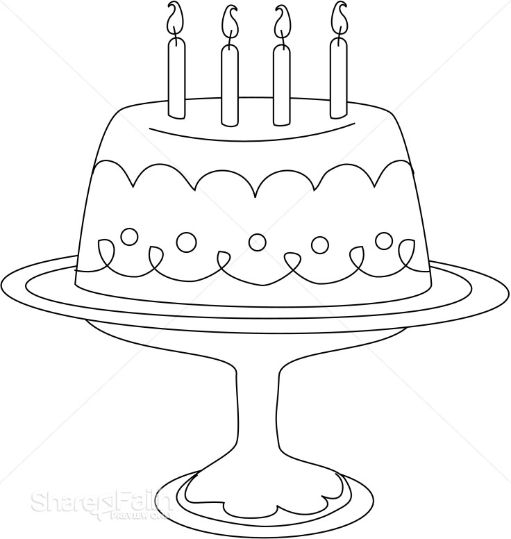 Stylized Line Art Cake on Platter