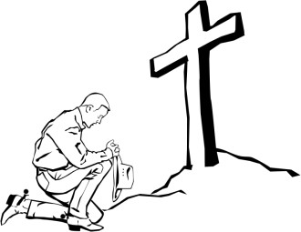 Praying Cowboy at the Cross