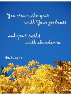 Gold Leaves and Sky with Psalms Verse Gold Leaves and Sky with Psalms Verse