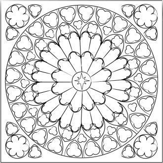 Black and White Rose Window
