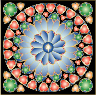 Rose Stained Glass Intricate