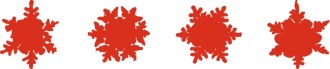 Four Red Snowflakes