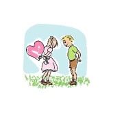 Girl with Hidden Pink Heart