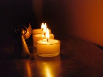 Angle with Line of Lit Candles