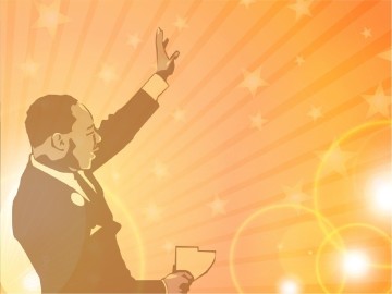 Martin Luther King with Orange and Gold Rays