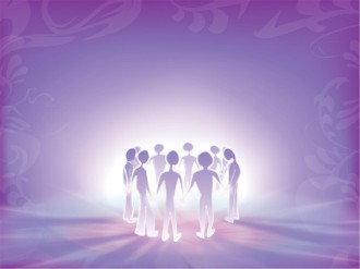 Prayer Circle in Purple with Radiant Cross