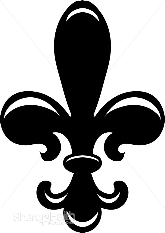 Classic Fleur de lis in Black and White