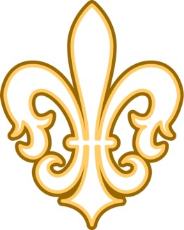 Gold and Brown Fleur de lis