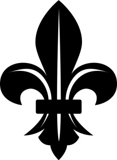 Fleur de lis with White Lines