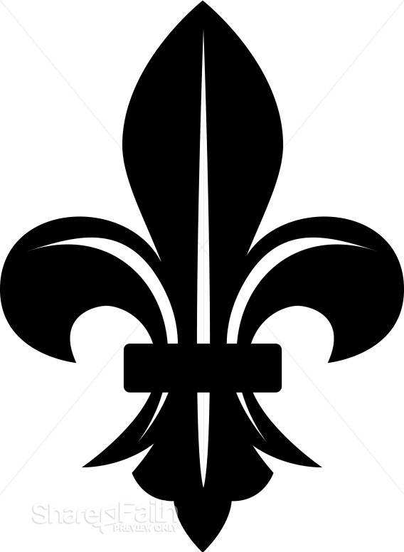 Fleur de lis with White Lines