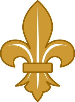 Gold Fleur de lis with White Lines