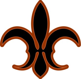 Black and Brown Fleur de lis