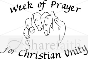 Praying Hands Christian Unity Black and White