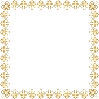 Golden Fleur De Lis Square