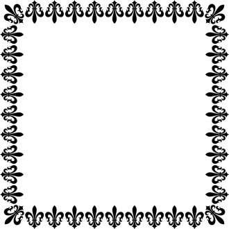 Square Fleur de Lis in Black and White