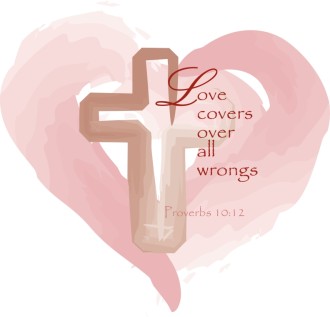 Heart with Cross and Love Proverb