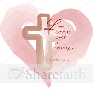 Heart with Cross and Love Proverb