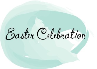 Blue Egg with Easter Celebration