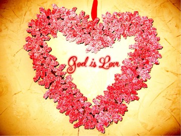 Love with Red Heart Flowers