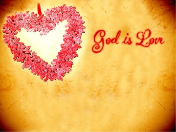 Love with Red Heart Flowers
