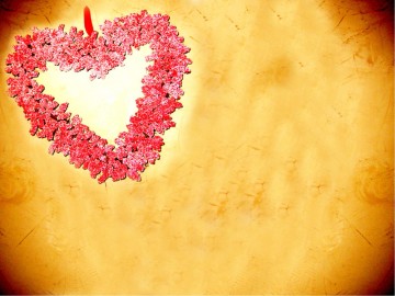 Love with Red Heart Flowers