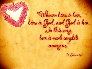 Love with Red Heart Flowers