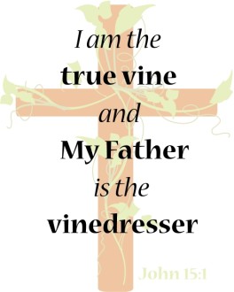 Cross with Vines and Scripture