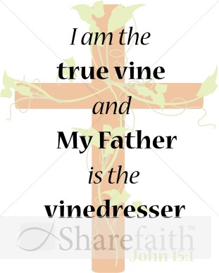 Cross with Vines and Scripture