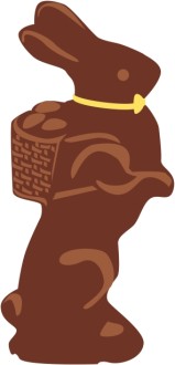 Chocolate Bunny with Yellow Bow