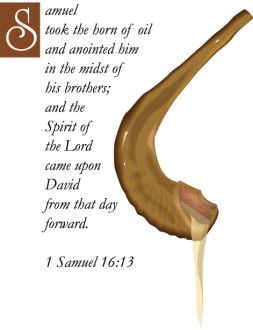 Horn of Anointing Oil with Verse