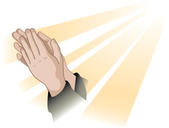 Gold Rays and Praying Hands