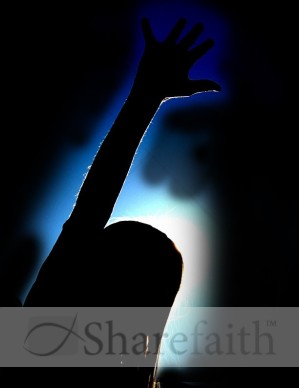 Female Praiser with Black Background