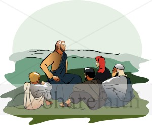 Jesus Sitting and Teaching In Color