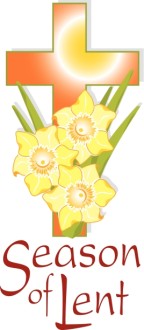 Orange Cross and Yellow Flowers for Lent