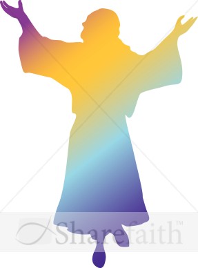 Rainbow Silhouette Jesus