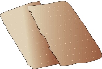Unleavened Bread Broken in Half
