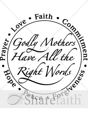 Godly Mothers in a Circle Black and White
